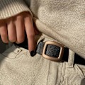 Miniatyrbild 3 av 6: 2021 nya bälten för kvinnor äkta läder lyxiga designerjeansbälte Dam midjeband Mode fyrkantigt metall spänne bälte dam svart apricot 100cm