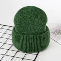 Miniatyrbild 1 av 6: Visrover 9 Färger Unisex Solid Färgade Mössor Vinterhatt För Kvinna Stickad Bonnet Acryl Kvinna Höst Varma Skullies 4-lurex green(.102)