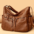 Miniatyrbild 2 av 6: Högkvalitativa lyxiga handväskor i läder Damväskor Designer Crossbody-väskor för kvinnor Nya Bolsa Feminina Sac A Main Style2-Gray