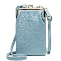 Miniatyrbild 1 av 6: Mode Kvinnor Mini Crossbody-väska & handväskklämmor Telefonpaket Kvinnlig Clutch-plånbok Damer Liten handväska Pu-läder Axelväskor Lt Blue