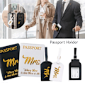 Miniatyrbild 3 av 6: Par Pass Mapp Pass Cover Resedokument Väska Bröllopspresent Mr Fru Brev Utskrift Enkel PU case style 3