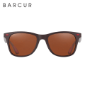 Miniatyrbild 4 av 6: BARCUR Trending TR90 Polarized Solglasögon Dam Fyrkantiga glasögon Herr Solglasögon Vintage Unisex Goggle Man UV400 Oculos de sol Brown BARCUR
