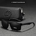 Miniatyrbild 1 av 6: KDEAM Rectangular Ultra Light TR90 Solglasögon Herr Polariserad TAC 1,1 mm Tjocklek Lins Solglasögon Kvinnor Sport Kat.3 C1 Bright Black TR90 Polarized