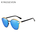 Miniatyrbild 1 av 6: KINGSEVEN Polarized Solglasögon För Dam Lyxdesign Dam Elegant Solglasögon UV400 Skydd Mode Cat Eye Glasögon C03 BLUE Original