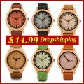 Miniatyrbild 2 av 6: BOBO BIRD Träklockor Herr & Kvinnor Läder Nylon Silikonrem Casual Quartz Watch Presentask Förpackning Surport Drop M11