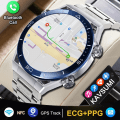 Miniatyrbild 2 av 6: Ny NFC Smart Watch Herr Smart Bluetooth Call Sport GPS Track Smartwatch Dam Hjärtfrekvens EKG PPG Smartwatch För Android ios Black Leather Original box