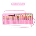 Miniatyrbild 1 av 6: 12/18/24 Hål Sminkborsteväska Funktionell case Organizer Sminkborstar Skydd Sminkverktyg Rullande påse Pink empty bag