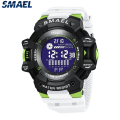 Miniatyrbild 2 av 6: Sportklockor för män SMAEL Elektroniska armbandsur White Band Chronograph Vattentät manlig klocka 8050 LED Digital Watch Military ORANGE