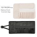 Miniatyrbild 2 av 6: 12/18/24 Hål Sminkborsteväska Funktionell case Organizer Sminkborstar Skydd Sminkverktyg Rullande påse Grey empty bag