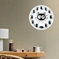 Miniatyrbild 6 av 6: Svart Katt Glädje Stil Väggklocka Kattungar Väggkonst Tyst Klocka Cartoon Katter Barnrum Barnkammare Dekorativ Väggklocka Kattälskare Present White Frame With LED