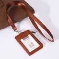 Miniatyrbild 1 av 6: Visitkortshållare med nackrem Lanyard Badge Hållare Personal ID-kort Buss ID-hållare Kreditbandskorthållare B-brown