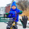 Miniatyrbild 3 av 6: Pojkar Flickor Varma Barn Vinterhandskar Vattentät Vindtät Löpskidor Cykelhandske Thermal Full Finger Junior Tjock Purple S