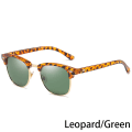 Miniatyrbild 1 av 6: RUOBO Klassiska polariserade solglasögon för män Kvinnor Märkesdesign Körspegel Yta Lins Solglasögon Goggle UV400 Gafas De Sol Leopaed-Green Silver Frame