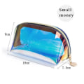 Miniatyrbild 6 av 6: Laser kosmetikaväska Kosmetisk halvcirkel reseförvaringsväska bärbar dumplingformad transparent necessär Thin large