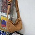 Miniatyrbild 3 av 6: Tonåring Casual Canvas Textil Ita Side Sling Axelväska Y2k Grunge Medium Size Tyg Tyg Mjuk fyrkantig Crossbody Pouch Bag Orange