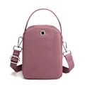 Miniatyrbild 5 av 6: Mode 3 lager kvinnor liten handväska hög kvalitet slitstarkt tyg kvinnlig axelväska Ganska stil tjejer Härlig miniväska Pink 19cm x 15cm x 10cm