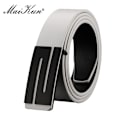 Miniatyrbild 1 av 6: Maikun-bälten för män Högkvalitativt slätt spänne syntetiskt läder herrbälte Moderiktigt mäns bälte för jeans Z-black buckle 100cm