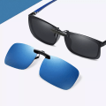Miniatyrbild 2 av 6: VIVIBEE Mens Fishing Clip On Solglasögon för Myopia Glasögon Polarized UV400 Kvinnor Square Night Vision Driving Solglasögon 1 Grey without case