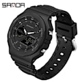 Miniatyrbild 3 av 6: SANDA Utomhussportklockor Män Ms LED Digitala klockor Militär Vattentät Date Elektronisk Watch Pojke Tjej Relogio Masculino Platinum
