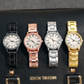Miniatyrbild 6 av 6: Stålband Enkel Casual Watch Retro Roman Rhinestone Luminous Quartz Watch Lyxarmbandsur för kvinnor 128WH