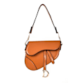 Miniatyrbild 1 av 6: Ny designer sadelväska i PU-läder Kvinna Lyxmode Kvinnlig axel Bred rem Messenger Cross Body Handväska Handväska väska a main brown-22x19x5.5CM