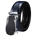 Miniatyrbild 1 av 6: Högkvalitativt märke herrbälten blå koläder Automatiska spännen Spärr midjeband Bälte för män Klänning Jeans Kostym Byxor Present 0003DME 110cm
