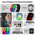 Miniatyrbild 3 av 6: herrsmartklocka IP68 vattentät NFC Bluetooth samtal Smartwatch Series 9 AMOLED explosionssäker skärm för kvinnors smartklocka White F HK9 PRO