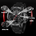 Miniatyrbild 4 av 6: FOXBOX Herrklockor Sport Toppmärke Lyx Dual Display Quartz Watch Herr Militär vattentät klocka Digital elektronisk watch+ Box full black(.267)