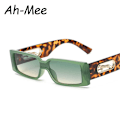 Miniatyrbild 5 av 6: Rektangulära solglasögon Dammode Lyxmärke Designer Fyrkantiga solglasögon Män Klassiska Leopard Punk Glasögon Skärmar UV400 leopard green show as picture
