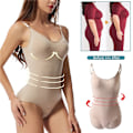 Miniatyrbild 4 av 6: Sömlös Shapewear Body för kvinnor Magkontroll Butt Lifter Kroppsformare Osynlig under klänning Bantningsrem Stringunderkläder Apricot XL