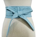 Miniatyrbild 1 av 6: Kvinnor Snörning Pu-läderbälte Nytt Bowknot Bälten Längre Bred Bind Midjeband Slips Rosett Dam Klänning Dekoration Mode 2022 light blue one size