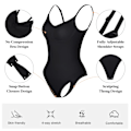 Miniatyrbild 4 av 6: Rygglös bodysuit för kvinnor Magkontroll Shapewear Seamless Sculpting Body Shaper String linne Shaper Slimming för underkläder Black M