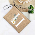 Miniatyrbild 1 av 6: Inledande brev Blomma Linne Dragkedja Kvinnor Kosmetikväskor Mujer Bolsa Sommar Beach Organizer Case Neceser Sminkväska Q06621-A012BR-S