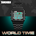 Miniatyrbild 4 av 6: SKMEI Top Lyx Mode Watch Herr Väckarklocka 3Bar Vattentät Rostfritt stål Armband Digitala klockor reloj hombre 1338 sllver with box