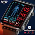 Miniatyrbild 2 av 6: LIGE SmartWatch Män Laserassisterad terapi Tre hög puls Blodsocker Hälsa Smartwatch Sömn Kroppstemperaturövervakning Mesh belt black