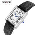 Miniatyrbild 3 av 6: SANDA Ny design romersk skala för kvinnor kvarts Läderrem Modetrend enkel personlighet kreativ watch 30m vattentätt läder minimum size  box2