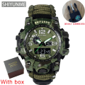 Miniatyrbild 1 av 6: SHIYUNME G Style Herr Sportklockor Utomhuscamping Kompass Termometer Vattentät LED Digital watch Man Militär Watch camo green with box