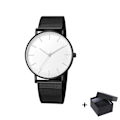 Miniatyrbild 1 av 6: Watch 2022 Lyxmode Enkel Armbandsur Läder Guld Urtavla Casual Man Brecalet Quartz Clock Vip-länk för droppe 568 Black white