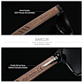 Miniatyrbild 3 av 6: BARCUR Black Walnut Solglasögon för män Trä Solglasögon Man Glasögon Polariserande glasögon UVA&B Skyddsglasögon ECO-Friendly Gloss Black BARCUR Polarized