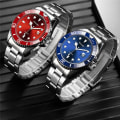 Miniatyrbild 3 av 6: 2021 Minimalistiska herrmodemärke Klockor Enkel watch Herr Business Rostfritt stål Mesh bälte Quartz Watch Relogio Masculino Green