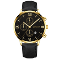 Miniatyrbild 1 av 6: Mode Genève Män Datum Legering Case Syntetiskt Läder Analog Kvarts Watch Man Klocka Toppmärke Lyx Relogio Masculino 15 Black-Gold-Black
