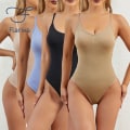 Miniatyrbild 3 av 6: Flarixa Shapewear Dam Magkontroll Sömlös Body Shaper String String Elastisk Spaghetti Strap Body Plus Size Shaping Corset Black M