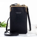 Miniatyrbild 2 av 6: Crossbody-väska i läder för kvinnor Mode liten mini-matt läder Axelremsväska Clutch Telefonväska för damer Handväska Yellow