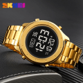 Miniatyrbild 3 av 6: SKMEI LED Light Stoppur Sportklockor Herr Multifunktion 3Bar Vattentät Countdown Calendar Digital Armbandsur reloj hombre Leather Strap 8
