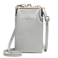 Miniatyrbild 1 av 6: Mode Kvinnor Mini Crossbody-väska & handväskklämmor Telefonpaket Kvinnlig Clutch-plånbok Damer Liten handväska Pu-läder Axelväskor Gray