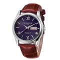 Miniatyrbild 1 av 6: Topp Lyx Märke Klockor Business Quartz Armbandsur Rostfritt stål 30m Vattentät Datum Vecka Klocka Relogio Masculino Brown Leather blue