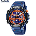 Miniatyrbild 1 av 6: Quartz Armbandsur Sport SMAEL Military Army Clock Alarm Dual Display LED Elektronisk Watch 8069 Vattentäta klockor för män BLUE