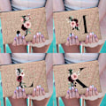 Miniatyrbild 2 av 6: Sminkväska för kvinnor Mode Print Kosmetiska väskor Organizer Tvätta toalettartiklar Påse Dam Clutch Student Pennväska 4blackb C