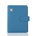Miniatyrbild 1 av 6: Nytt premium läder passhållarfodral Case resevattentät RFID-blockerande passhållare plånböcker med pennhållare Type1 Blue