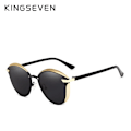 Miniatyrbild 1 av 6: KINGSEVEN Polarized Solglasögon För Dam Lyxdesign Dam Elegant Solglasögon UV400 Skydd Mode Cat Eye Glasögon C01 Gold Gray Original